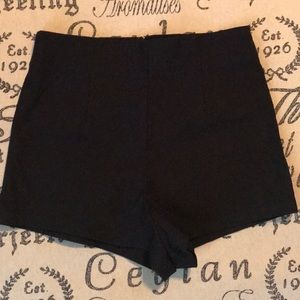 Papaya Black High Waist Shorts